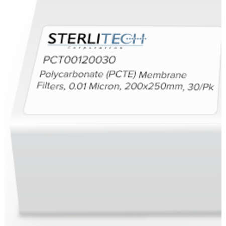 STERLITECH Polycarbonate (PCTE) Membrane Filters, 0.01 Micron, 200 x 250mm, PK30 PCT00120030